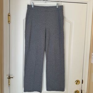 Charter Club Gray Wide Leg Knit Back Button Pockets Casual Pants Womens Medium